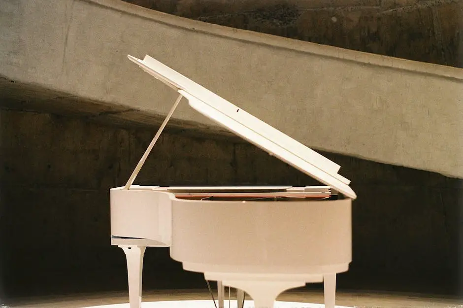 A photograph of a Baby Grand Piano showcasing its structure and weight